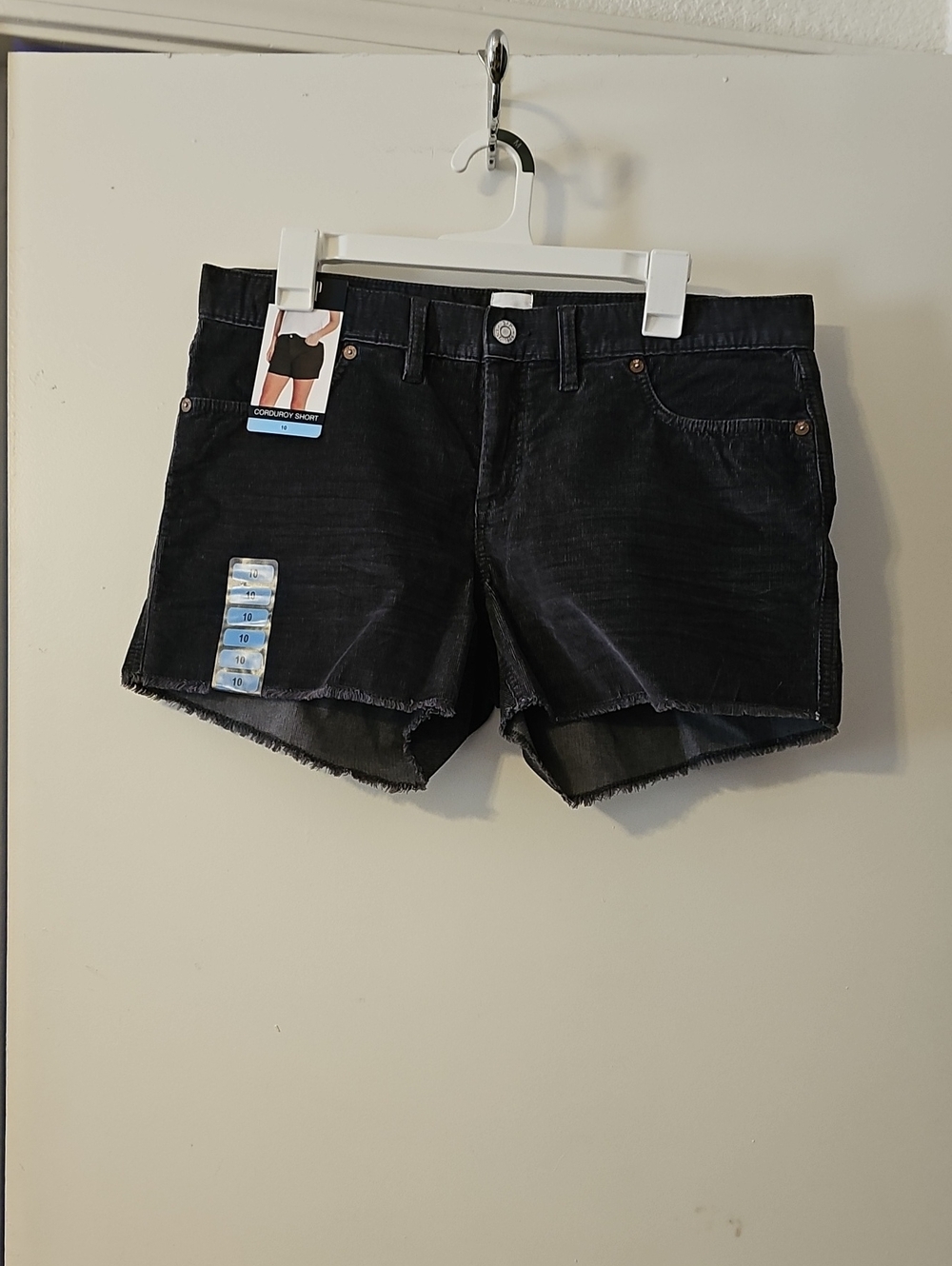 GAP Corduroy Frayed Hem Women's Shorts - Dark Charcoal Size 10